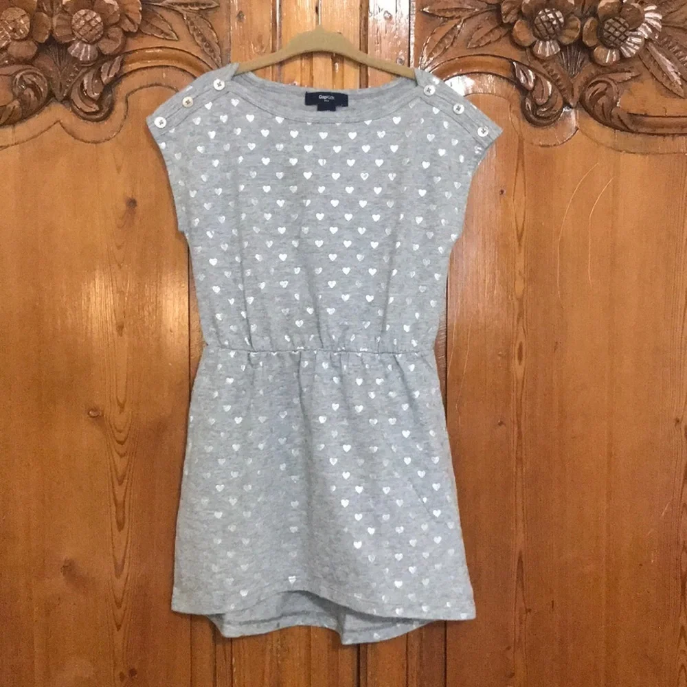 Gap Kids Sleeveless Dress with Metallic Hearts